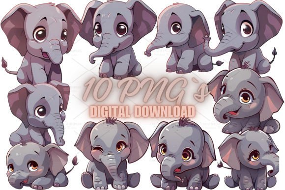 Download Cute Elephant Clipart, PNG 5S-29 - Cute elephant Collection