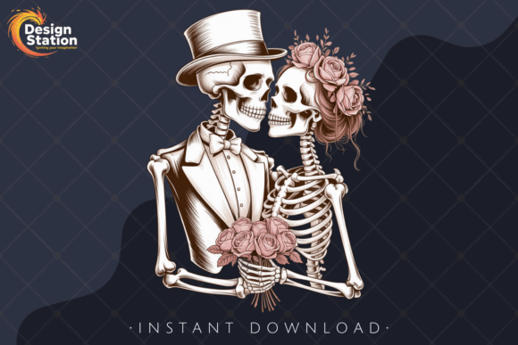 Download Gothic Skeleton Bride Groom PNG - Premium Resources